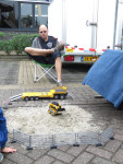 Mark bezig met grond verzet werkzaamheden